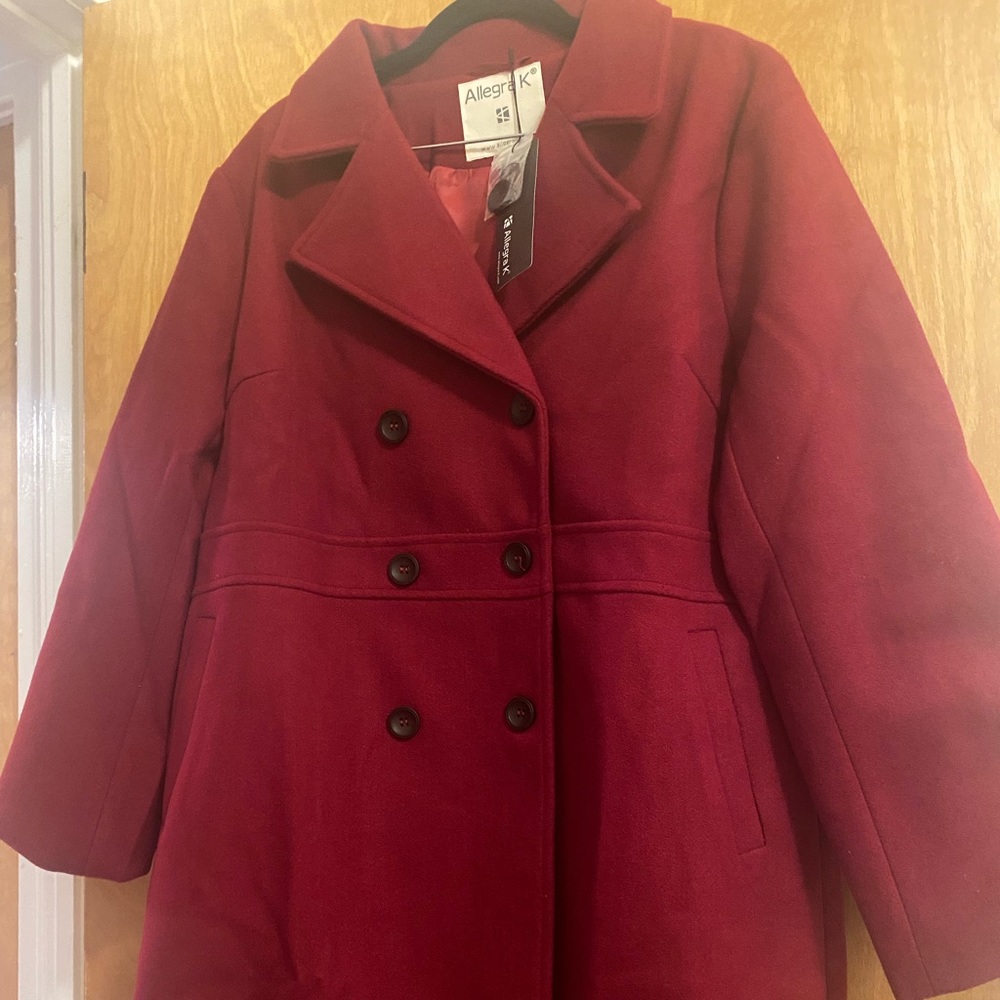 Allegra k women’s long sleeves double breasted button winter pea coat